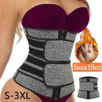 

Beauty Abdominal Belt High Compression Zipper Plus Size Neoprene Waist Steel Cincher 7 Corset Body Sweat Waist Trainer New