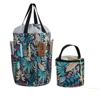 

Yarn Storage Tote Bag, Knitted and Crocheted Finishing Bag, Large Craft Supplies Bag with Drawstring Closure