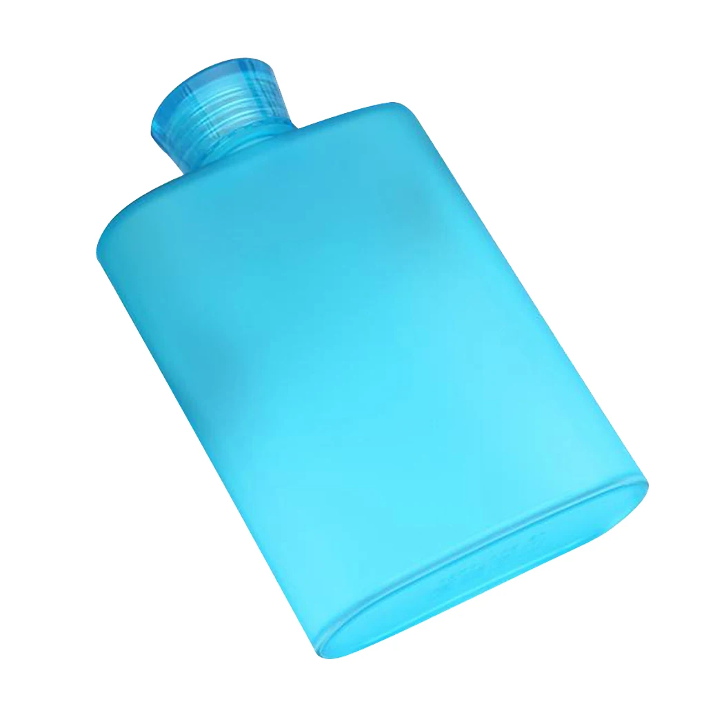 2pcs 400ml Reusable Hip Flask Drinking Water Bottle Plastic - BPA Free, LeakProof, Refillable For Sports Travel School