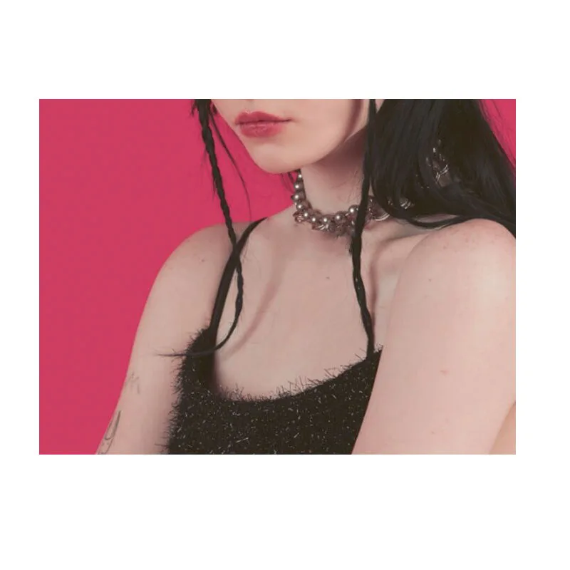 Цепочка из нержавеющей стали с бусинами Unif Ins Горячая Панк чокер Harajuku стиль Готический воротник для девочек