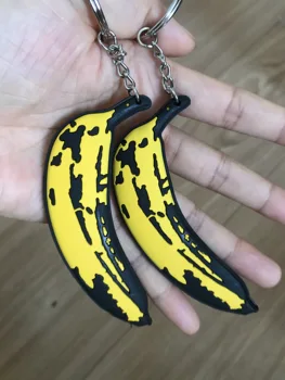 

20pcs llaveros keychain lanyard men Yellow Banana Keychains car Plastic key chains fathers day boy backpack gifts bulk wholesale