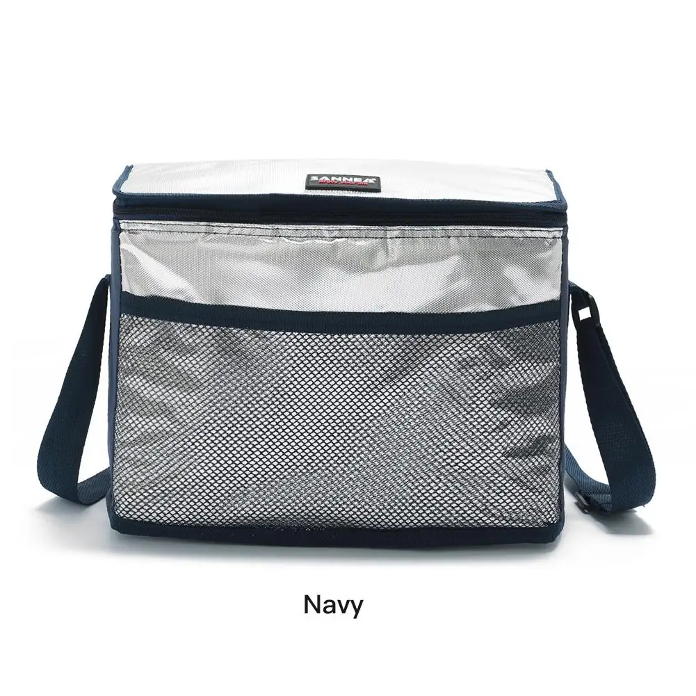 Navy Blue 8L мешок для обеда двойной отсек изолированный охладитель для обеда мешок изоляции пленки мешок для кемпинга офиса сумки для пикника - Цвет: Navy Blue