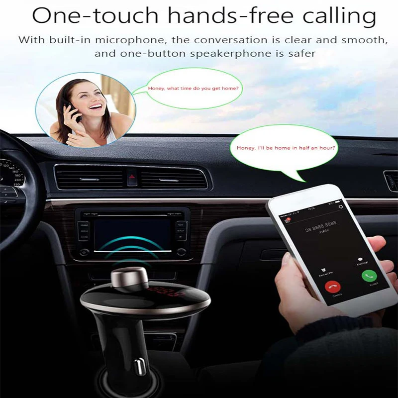 Bluetooth fm-передатчик 2.4A usb зарядка автомобильный fm-передатчик Bluetooth 5,0 Hands-Free TF карта плеер Автомобильный комплект радио передатчик