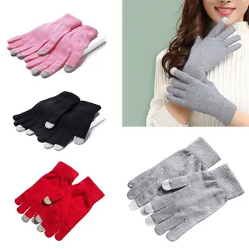 

Women Winter Hand Warmer Full Fingered Touch Screen Gloves Knit Thicken Thermal Warm Mittens