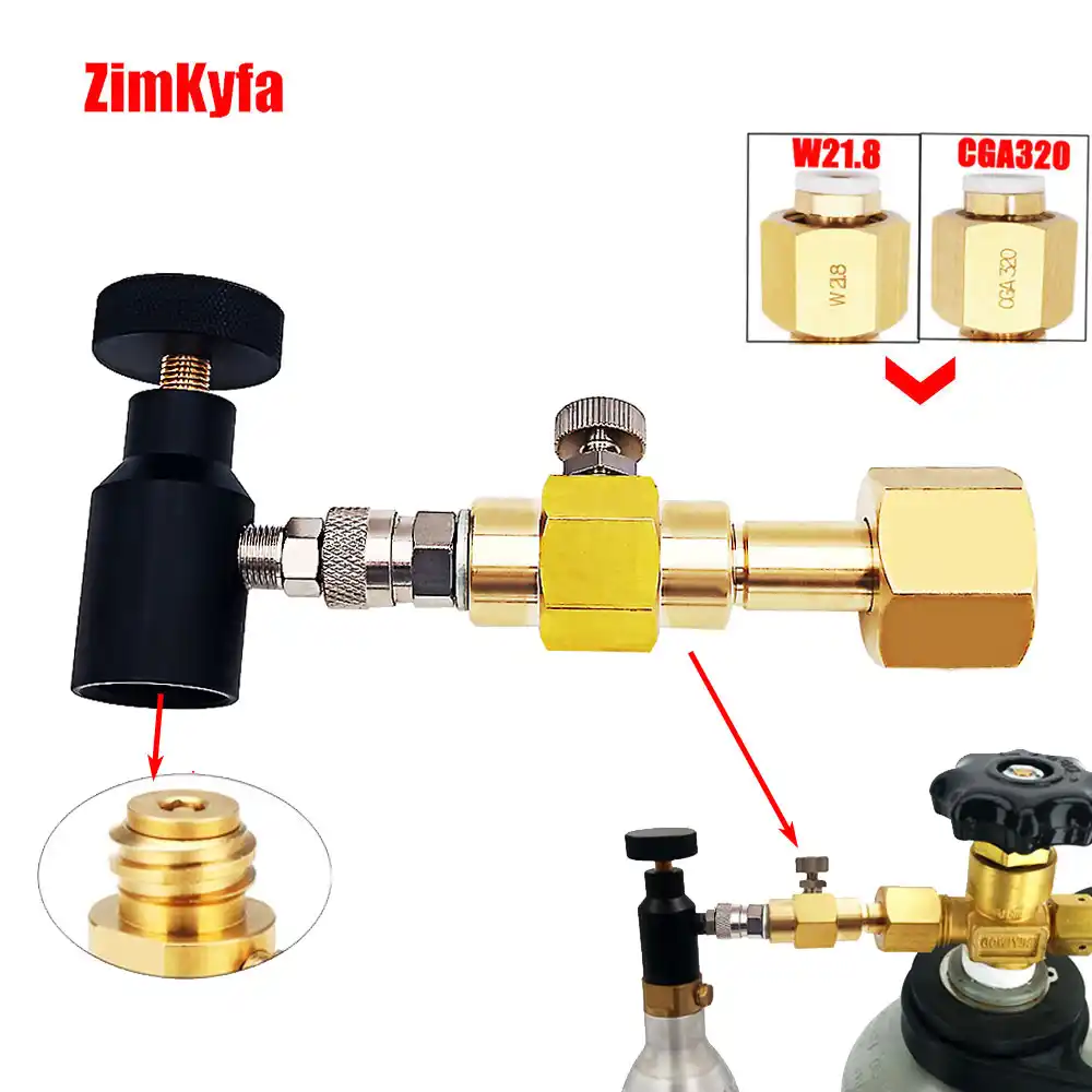 Metal Soda Stream Co2 Tank Refill Station Filling Adapter With Connector Black Soda Makers Home Garden