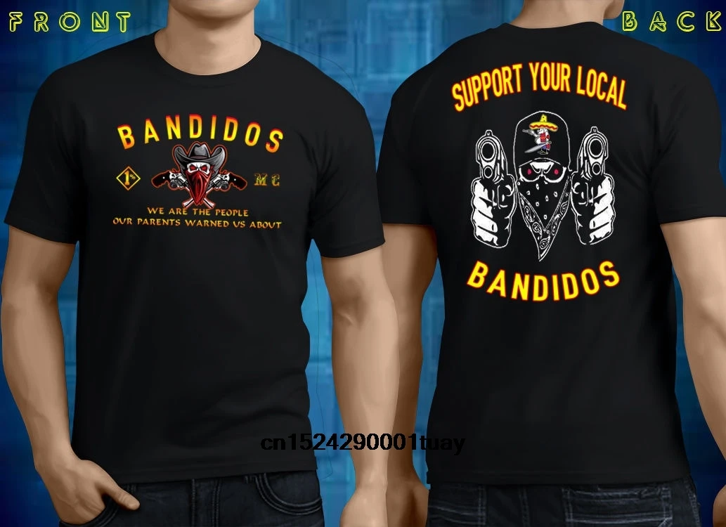 Support Your Local Bandidos Black Men T Shirt MC Tee Size S-3XL |