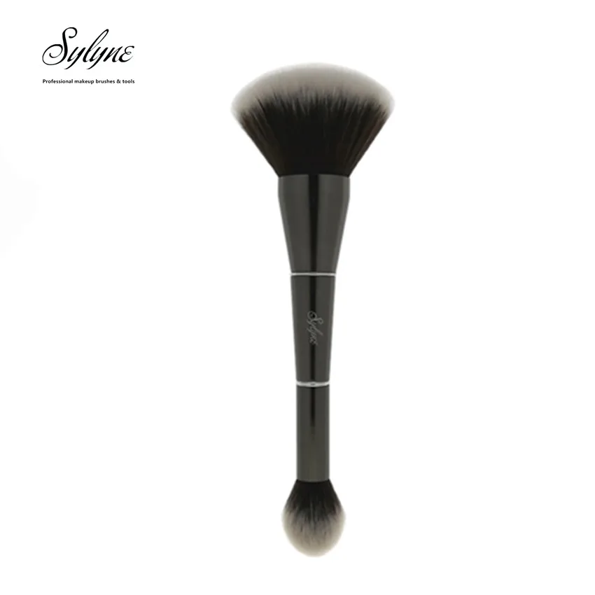 Sylyne 2 in 1 bronze& glow contour brush double-ended mega powder and highlighter blusher kabuki face makeup brushes