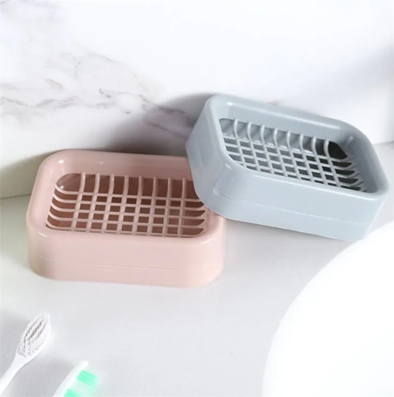 

Double Layer Soap Dish Non-slip Plastic Soap Box Holder Shower Dish Draining Tool Bathroom Rack Accessories