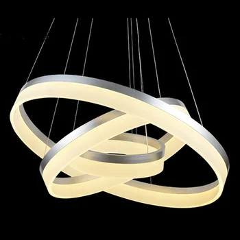 

Modern minimalist acrylic ring LED lamps round bedroom study restaurant fashion circle Pendant Lights WF107