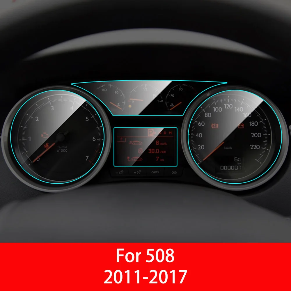 Автомобильная приборная панель протектор экрана для peugeot 508 Авто Интерьер ТПУ пленка приборной панели мембрана Защитная пленка автомобильные аксессуары - Название цвета: For 508 11-17