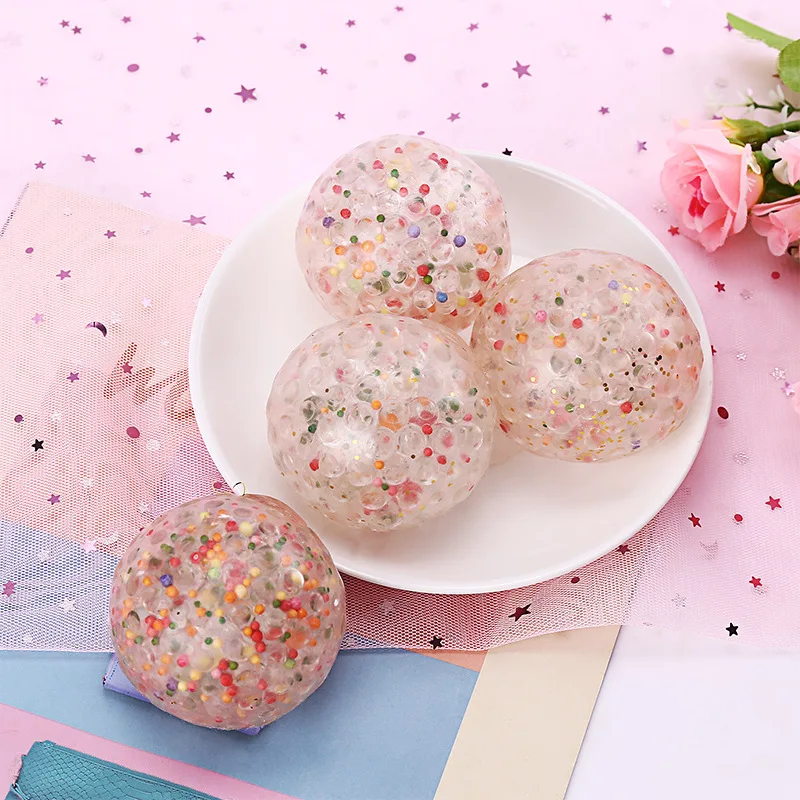 6cm Anti-Stress Squishy Ball Funny Fruit Slice Grape Squeeze Mood Autism Kids Adult Play Vent Toys For Gift