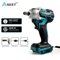 ANKEYPRO – clé à chocs à accumulateur sans balais, Rechargeable, 1/2 pouces, perceuse sans fil, Compatible avec batterie Makita 18V 