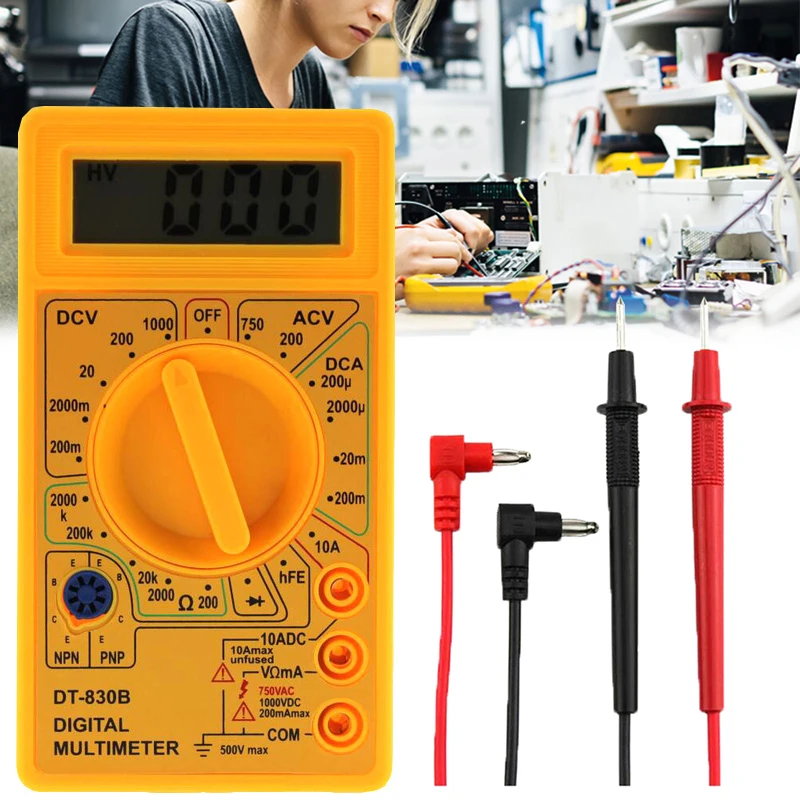 ЖК-цифровой мультиметр DT830B/DT830D 750/1000 В AC/DC Цифровой мультиметр Вольтметр Амперметр Ом тестер Высокая безопасность ручной измеритель