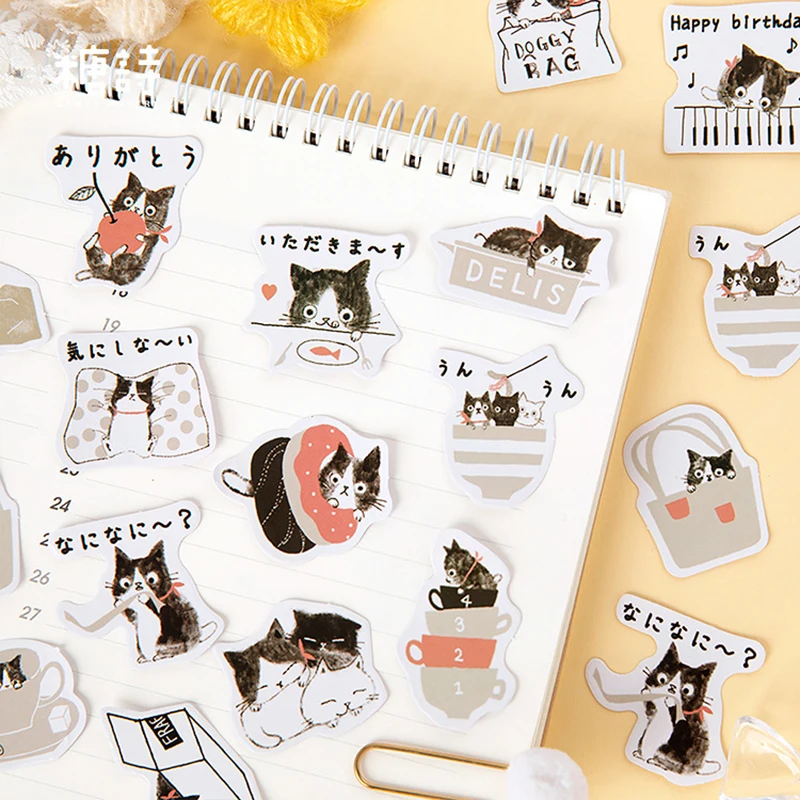 

45 Pcs/set Kawaii Stickers Cute Cartoon Cat Pattern Bullet Journal Stickers Diary Stickers Scrapbooking Decoration Stickers