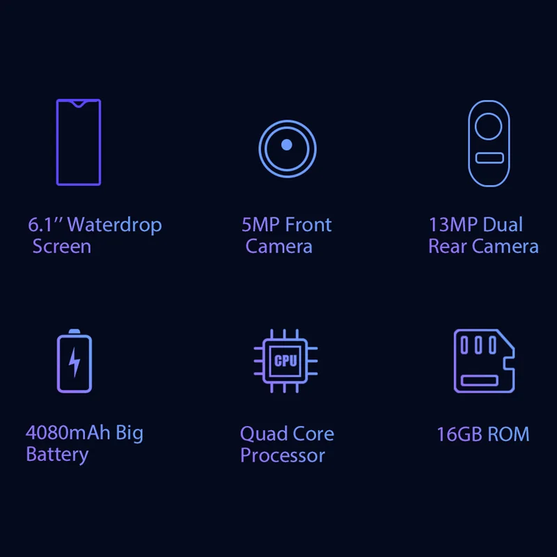 Blackview A60 1GB+16GB Mobile phones 4080mAh 13MP