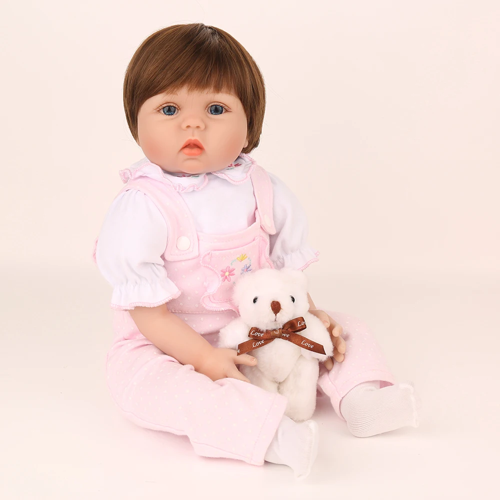 55 см Reborn Baby Розовая кукла ткань игрушки-части тела 22 дюймов принцесса младенец кукла подарок на день рождения игровой дом Игрушка Дети