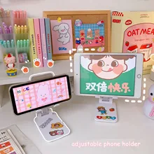 

Kawaii Foldable Portable Mobile Phone Holder Height Adjsutable Phone Stand Holder Tablet PC Holder 1PC DIY Sticker