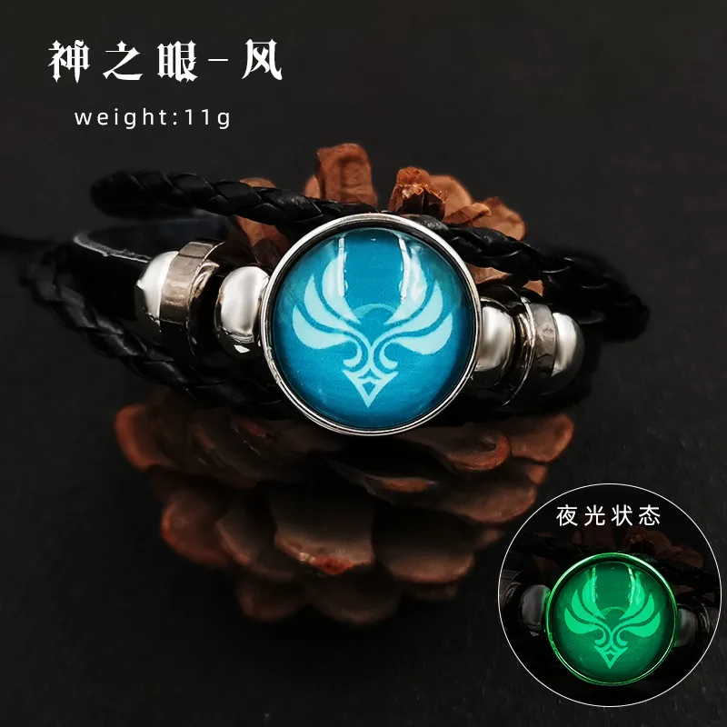 Bracelet Jewelry Anime Game Bracelet Cosplay Prop 7 Element Weapon Eye Of Original God Leather Bracelets Women Men Bangle Jewelry