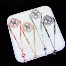 10 шт./лот латунный браслет Pave CZ Классический Butterlfy Регулируемый Браслет Модные женские ювелирные изделия