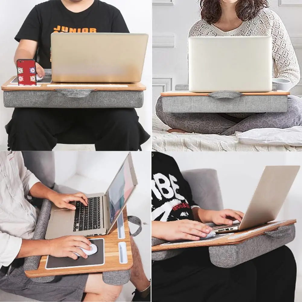 Lap стол, встроенный коврик для мыши и запястья для ноутбука, MacBook, планшета, подставка для ноутбука с планшетом, ручкой и держателем для телефона