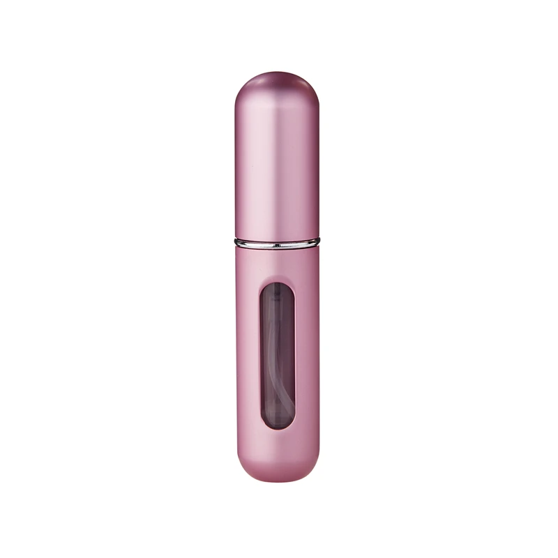 MUB- 5ml Refillable Mini Perfume Spray Bottle Aluminum Spray Atomizer Portable Travel Cosmetic Container Perfume Bottle - Color: pink