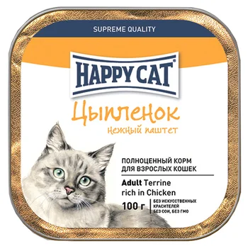 

HAPPY CAT HAPPY CAT with chicken pate 100g for adult cats