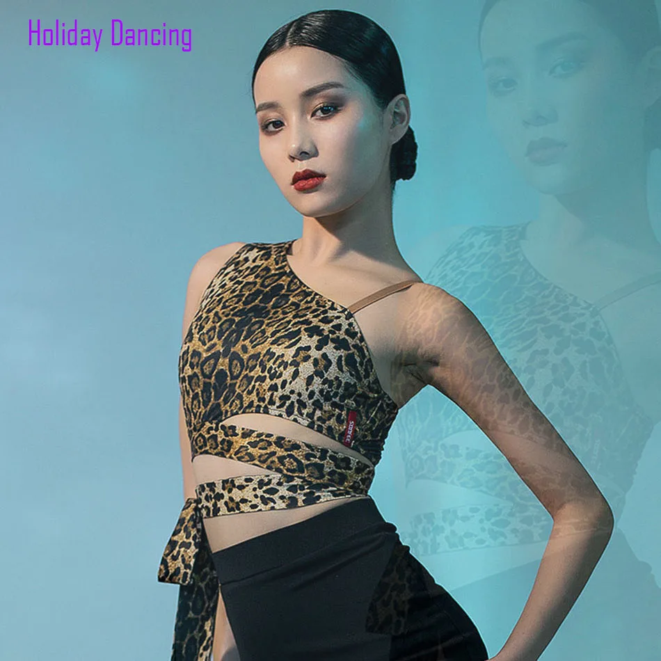 One Side Shoulder Women Latin Dance Tops Latin Dancing Tops Practise Tango Chacha Dancing Performamnce L1140 dance shirts