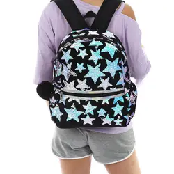 Блесток школьный рюкзак для девочки Портативный плеча школьная сумка для подростков мальчиков девочек Водонепроницаемая книга для