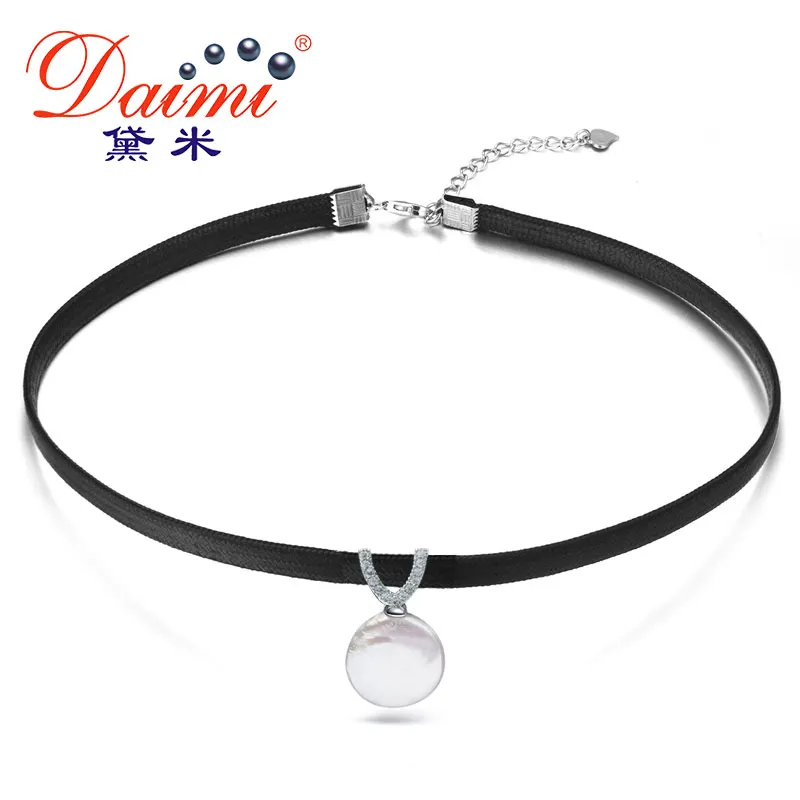 DAIMI V-shaped Rope ожерелье серебро 925 ювелирные изделия 8-9 мм жемчужное для женщин |