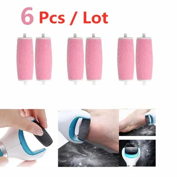 

6pcs Pink Replacements Roller Heads For Pro Pedicure Foot Care Tool Scholls Feet Electronic Foot File Rollers Skin Remover