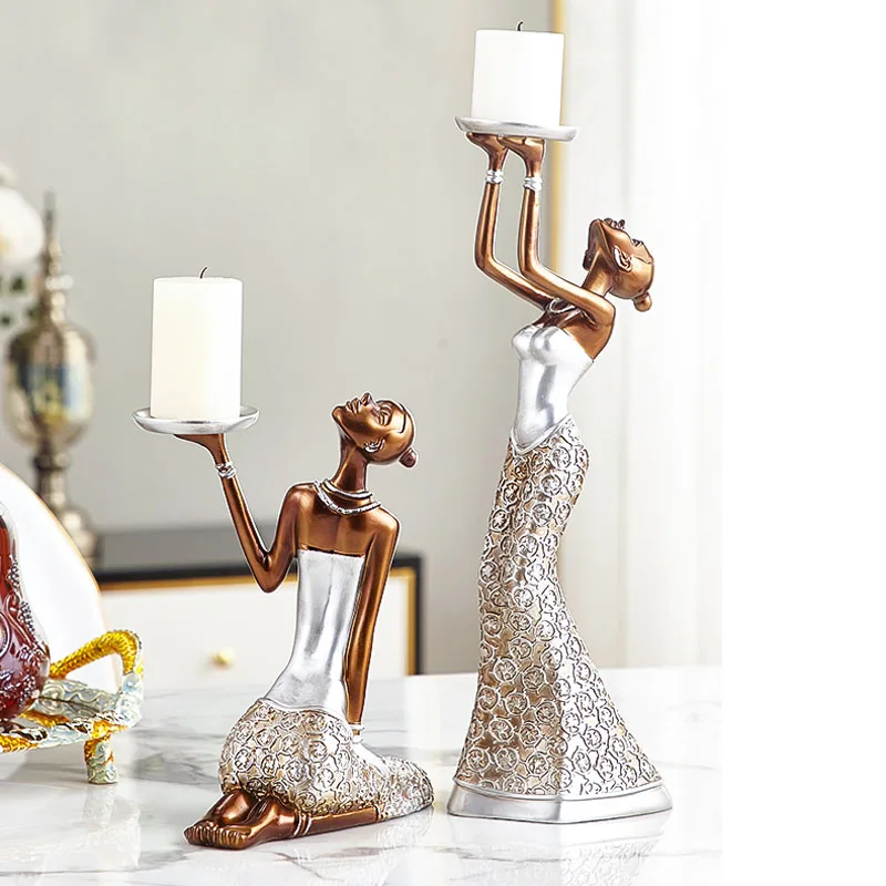 2 pcs/Lot Table Candle Holder Plating Metal Candlestick Geometric Round Romantic Candle Holder for Wedding Dinner Decorat ZZT020