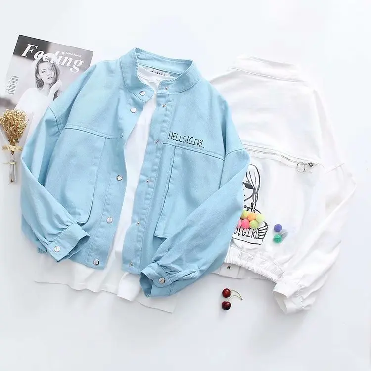 

Workwear Jacket Women's Korean-style Loose-Fit 2019 Spring And Autumn BF Students School Season Versatile Popular Printed Shirt