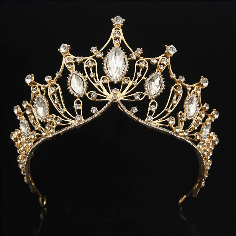 Retro Crystal Princess Queen Crowns Wedding Hair Accessories Handmade