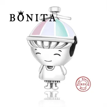 

Original 925 Sterling Silver Propeller Boy Charm Dangle Fit Original Pan Charms Bracelet Necklace Beads Berloque DIY Jewelry