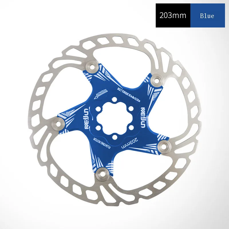 MTB велосипеда пять гвоздей вращающийся диск велосипедный тормоз 140/160/180/203 мм горный велосипед дисковый тормоз ротора - Цвет: 203mm blue