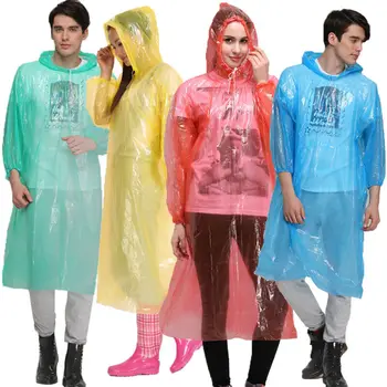 

Men Women Disposable Ponchos Emergency Rain Coats Adult Waterproof Raincoat Camping Hiking Emergency Hooded plastic poncho