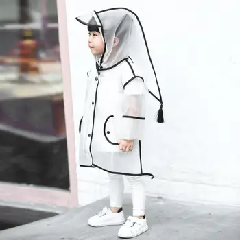 

1PC Kids Disposable Waterproof Reusable Peaked Hood Tassel Decor Anti Droplet Raincoat Outdoor Poncho Hot Sale Prevent Raining