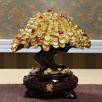 

COPPER STATUE Living Room Ornament Money Tree Opening Gift Large-scale Gathering Cornucopia Geomantic Arts Crafts Display Gifts