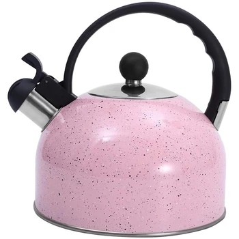 

Tea Kettle, Whistling Stainless Steel Teakettle for All Stovetop Tea, Thin Base, 2.5Liters Prink