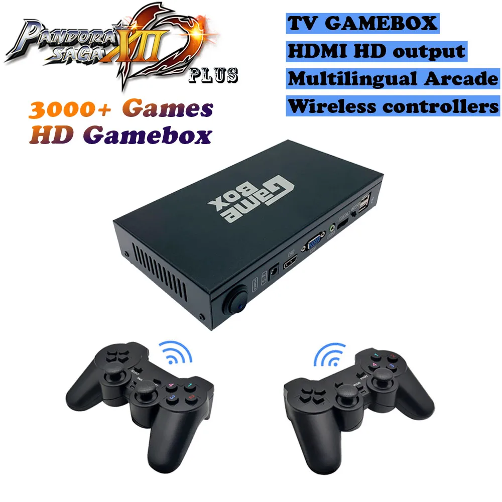 

Pandora Saga Box 12 Plus 3188 in 1 4 Players Wired Gamepad and Wireless Gamepad Set Usb connect joypad arcade 3D games Tekken