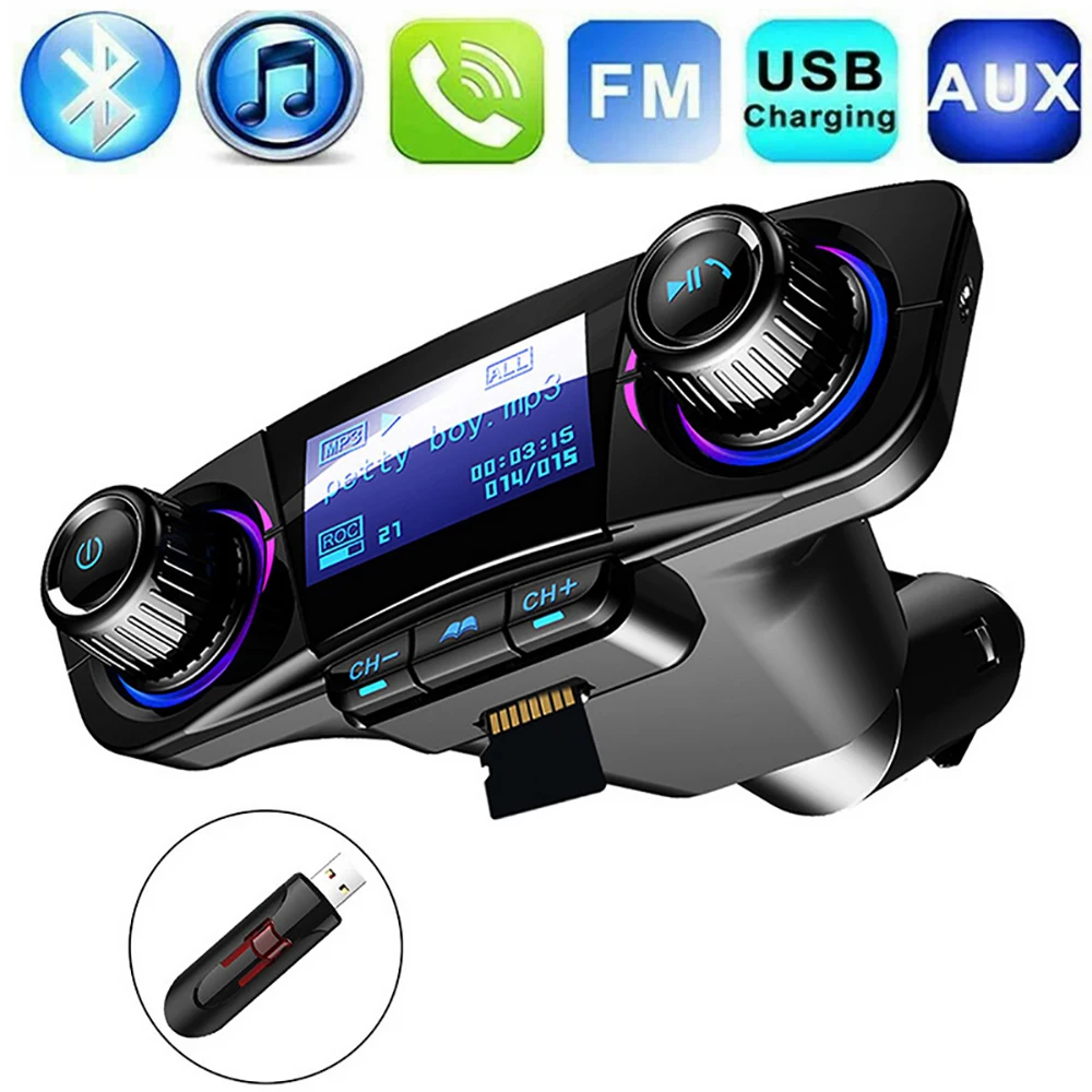 Автомобильный Bluetooth fm-передатчик приемник MP3-плеер Hands-Free Bluetooth Aux автомобильный комплект беспроводной аудио адаптер двойной USB Автомобильное зарядное устройство