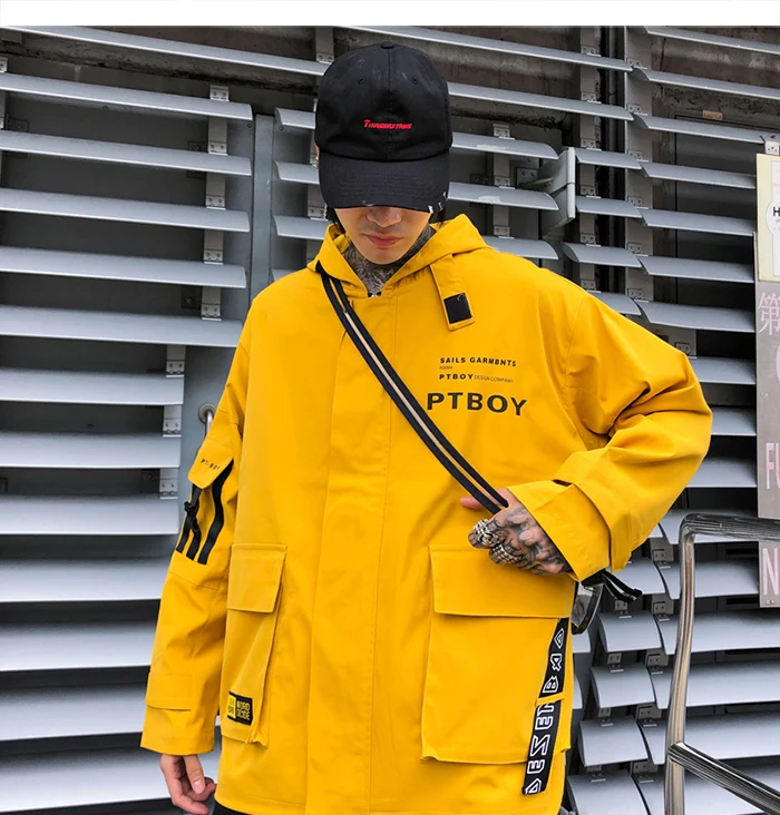 Aelfric Eden, мужские куртки с несколькими карманами и буквенным принтом, Harajuku, повседневное хлопковое пальто в стиле хип-хоп, цветные мужские модные топы, уличная одежда