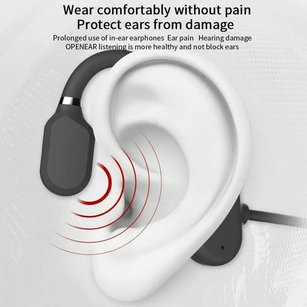 Bone Conduction Headphones Bluetooth 5 0 Wireless Not Waterproof In Ear Lightweight IPX6 Earphones Sport Hook Headset Ear Z8D1