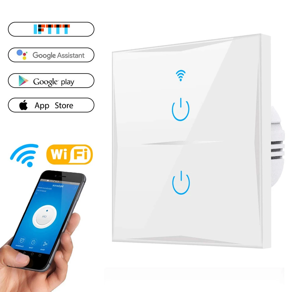 AVATTO Tuya ЕС переключатель Wi-Fi, "Умный" настенный wi-fi-выключатель, Стекло Панель настенный сенсорный выключатель-Сенсор прерыватель 1/2/3 работать с Alexa, Google Home