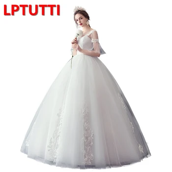 

LPTUTTI Sequins Lace New Plus Size Princess Bridal Marriage Gown Bride Simple Party Events Long Luxury Wedding Dresses