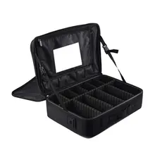 Сумка для инструментов для макияжа большой Трехслойный с зеркалом водонепроницаемый Оксфорд водонепроницаемый косметический чехол косметичка