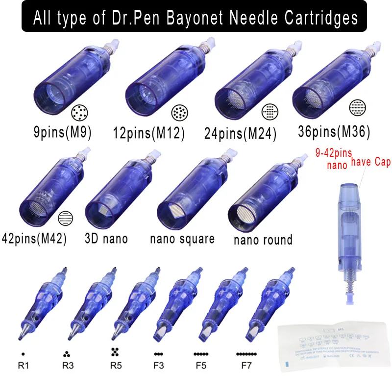 Replacement Bayonet Cartridge Needles For ULTIMA A1 MYM Electric Dr.Pen Derma Microblading Needles mezopen Micro Stamp Needling