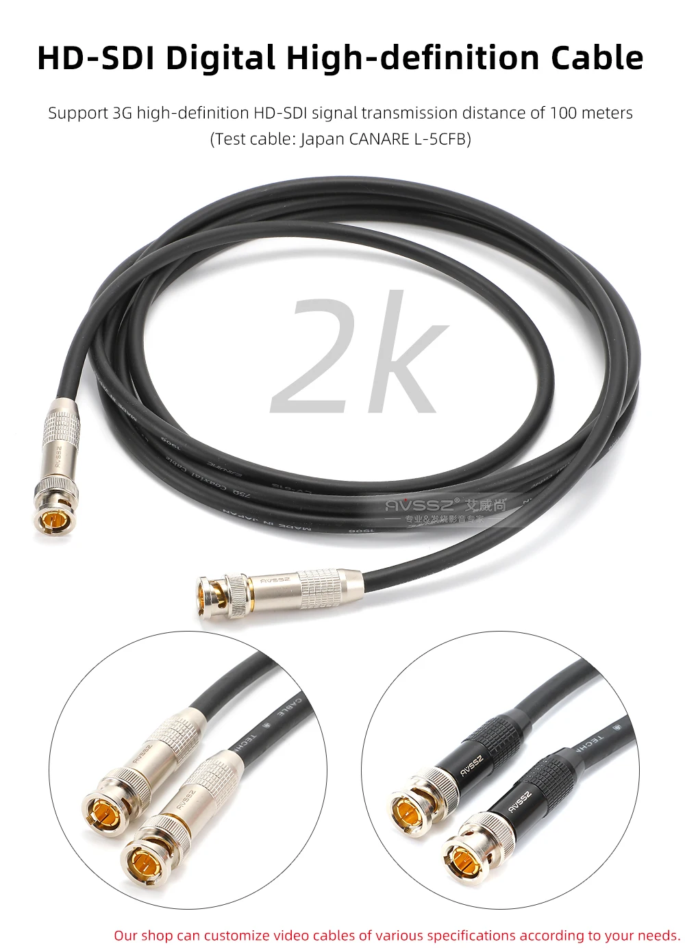 BNC Q9-Stecker HD-SDI-Überwachungsvideokamera-Anschluss Oszilloskop 50/75 Ohm Q9-Stecker 3G-SDI-Übertragung 2k – Detail 9