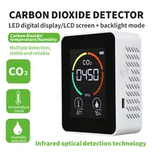 Wewnętrzny czujnik CO2 miernik CO2 cyfrowy detektor powietrza inteligentny analizator jakości powietrza detektor zanieczyszczeń powietrza domowego tanie tanio LOMVUM CN (pochodzenie) Elektryczne plastic white 90*35*70mm