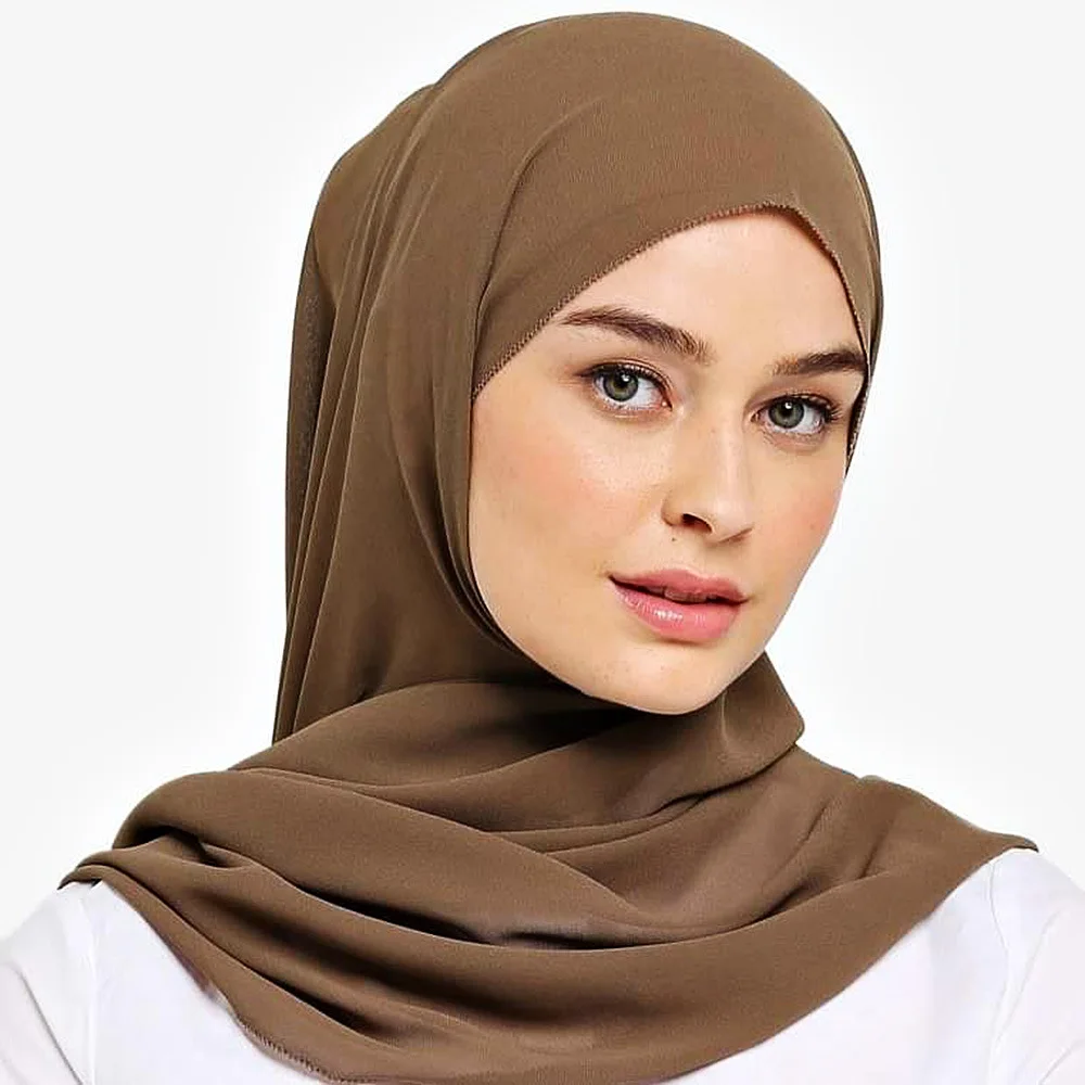 

Summer and winter pearl chiffon shading monochrome custom headscarf satin ethnic female bare body scarf